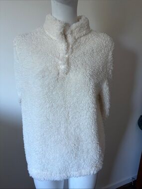 Style 5 Cozy Ivory Sherpa Pullover Sweater - Women's Size XL
